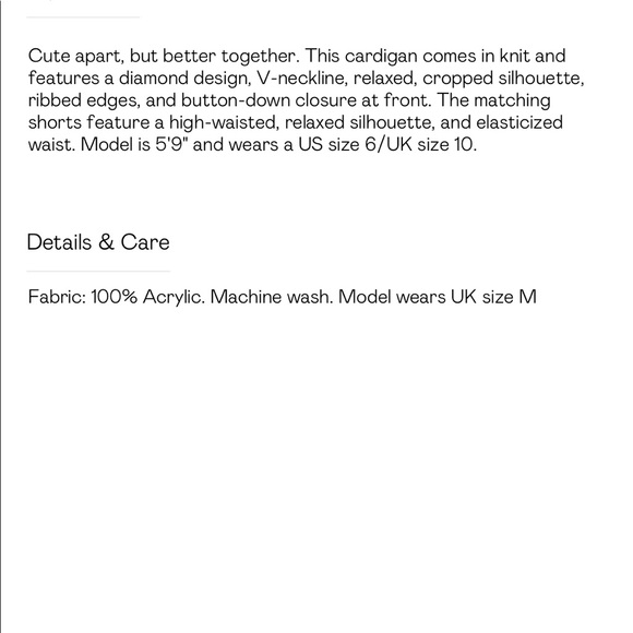 Diamond Knit set Cardigan and Shorts Lounge - Picture 6 of 6